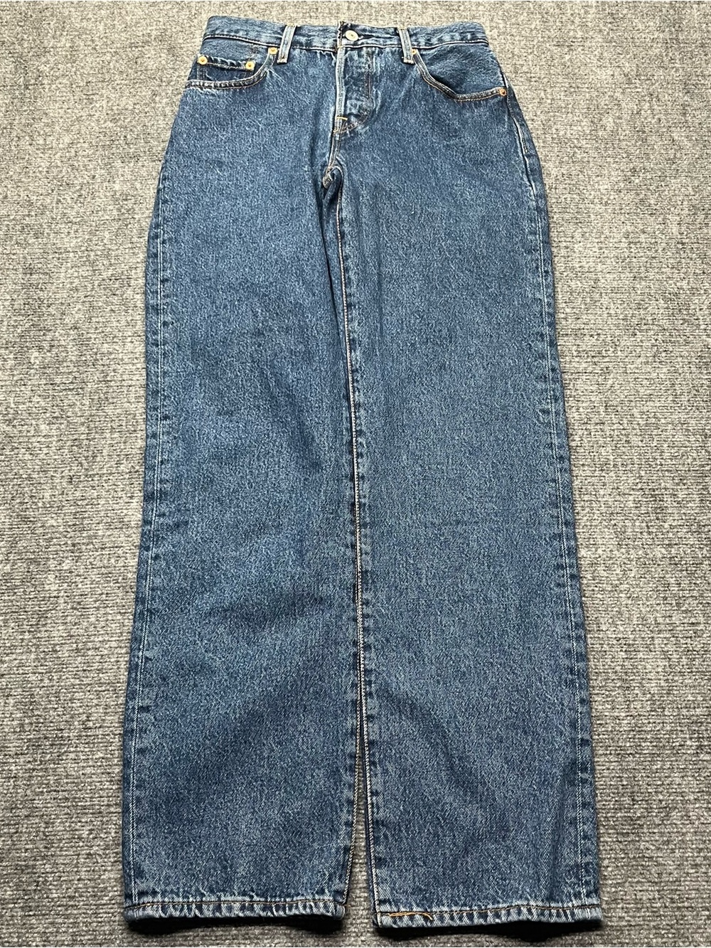 Levis Premium 501 90s Jeans Womens 25x30 Blue Straight Button Fly Big E NEW